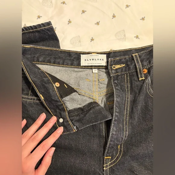 SLVRLAKE Women's High Waisted Straight Jeans - Picture 2 of 5